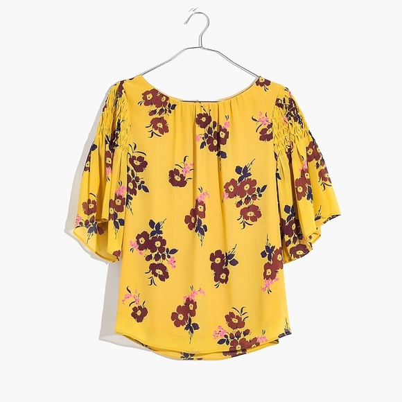 Madewell Pleated Cascade Top in Retro Bouquet Floral Size Small - Picture 4 of 15